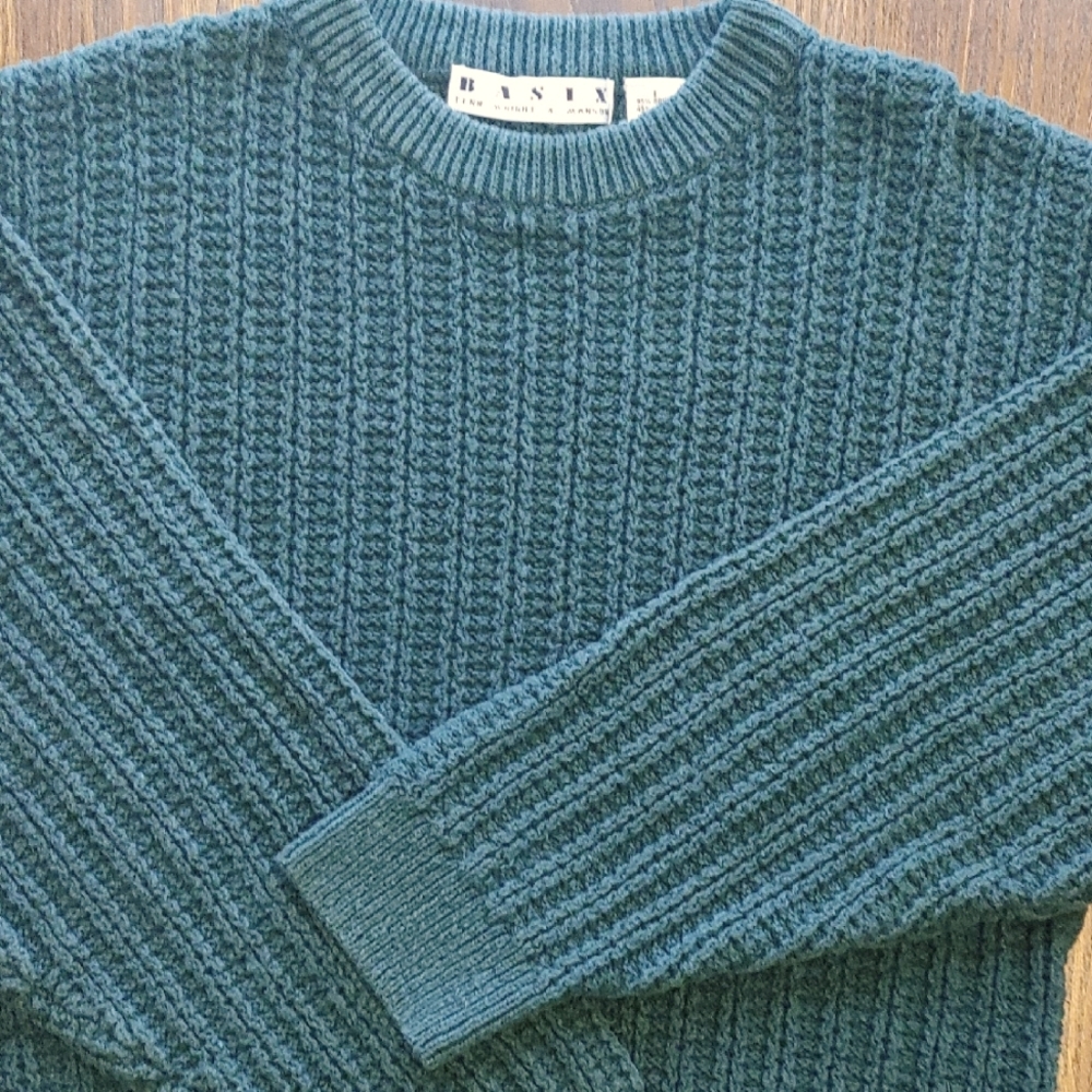 Men's GREEN Sweater cotton/Ramie Unisex READ/SEE PICS
